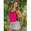 imageTrendy Queen Womens Double Lined Tank Tops Spaghetti Strap Square Neck Camisole Sleeveless Racerback Cropped Summer ClothesHotpink