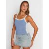 imageTrendy Queen Womens Double Lined Tank Tops Spaghetti Strap Square Neck Camisole Sleeveless Racerback Cropped Summer ClothesLightblue