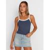 imageTrendy Queen Womens Double Lined Tank Tops Spaghetti Strap Square Neck Camisole Sleeveless Racerback Cropped Summer ClothesNavy