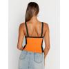 imageTrendy Queen Womens Double Lined Tank Tops Spaghetti Strap Square Neck Camisole Sleeveless Racerback Cropped Summer ClothesOrange