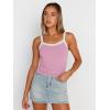 imageTrendy Queen Womens Double Lined Tank Tops Spaghetti Strap Square Neck Camisole Sleeveless Racerback Cropped Summer ClothesPink