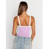 imageTrendy Queen Womens Double Lined Tank Tops Spaghetti Strap Square Neck Camisole Sleeveless Racerback Cropped Summer ClothesPurple