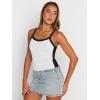 imageTrendy Queen Womens Double Lined Tank Tops Spaghetti Strap Square Neck Camisole Sleeveless Racerback Cropped Summer ClothesWhite
