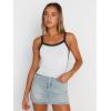 imageTrendy Queen Womens Double Lined Tank Tops Spaghetti Strap Square Neck Camisole Sleeveless Racerback Cropped Summer ClothesWhite