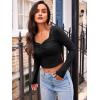 imageTrendy Queen Womens Long Sleeve Going Out Crop Tops Sweetheart Neck Cute Y2k T Shirts Side Slit TeesBlack