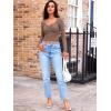 imageTrendy Queen Womens Long Sleeve Going Out Crop Tops Sweetheart Neck Cute Y2k T Shirts Side Slit TeesCoffe