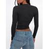 imageTrendy Queen Womens Long Sleeve Shirts Going Out Tube Tops Crop Cute Top Shrug Basic Bandeau Strapless Slim Fits 2024 Fall Outfits Fashion Clothes Black Medium