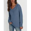 imageTrendy Queen Womens Long Sleeve Tops Casual Shirts V Neck Clothing Fall Fashion Clothes with PocketBlue