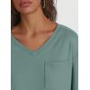 imageTrendy Queen Womens Long Sleeve Tops Casual Shirts V Neck Clothing Fall Fashion Clothes with PocketLight Green