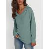imageTrendy Queen Womens Long Sleeve Tops Casual Shirts V Neck Clothing Fall Fashion Clothes with PocketLight Green