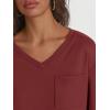 imageTrendy Queen Womens Long Sleeve Tops Casual Shirts V Neck Clothing Fall Fashion Clothes with PocketWine Red