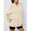 imageTrendy Queen Womens Oversized Hoodies Fleece Hooded Sweatshirts Casual Pullover Fall Winter Outfits Long Sleeve Tops 2025Apricot