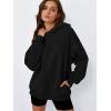 imageTrendy Queen Womens Oversized Hoodies Fleece Hooded Sweatshirts Casual Pullover Fall Winter Outfits Long Sleeve Tops 2025Black