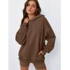 imageTrendy Queen Womens Oversized Hoodies Fleece Hooded Sweatshirts Casual Pullover Fall Winter Outfits Long Sleeve Tops 2025Brown