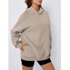 imageTrendy Queen Womens Oversized Hoodies Fleece Hooded Sweatshirts Casual Pullover Fall Winter Outfits Long Sleeve Tops 2025Coffeegrey