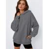 imageTrendy Queen Womens Oversized Hoodies Fleece Hooded Sweatshirts Casual Pullover Fall Winter Outfits Long Sleeve Tops 2025Darkgrey