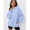 imageTrendy Queen Womens Oversized Hoodies Fleece Hooded Sweatshirts Casual Pullover Fall Winter Outfits Long Sleeve Tops 2025Lightblue