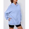 imageTrendy Queen Womens Oversized Hoodies Fleece Hooded Sweatshirts Casual Pullover Fall Winter Outfits Long Sleeve Tops 2025Lightblue