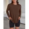 imageTrendy Queen Womens Oversized Long Sleeve T Shirts 2025 Basic Crewneck Tee Fall Tops Casual Workout Y2K ClothesBrown