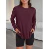 imageTrendy Queen Womens Oversized Long Sleeve T Shirts 2025 Basic Crewneck Tee Fall Tops Casual Workout Y2K ClothesBurgundy