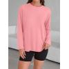 imageTrendy Queen Womens Oversized Long Sleeve T Shirts 2025 Basic Crewneck Tee Fall Tops Casual Workout Y2K ClothesCoral