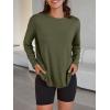 imageTrendy Queen Womens Oversized Long Sleeve T Shirts 2025 Basic Crewneck Tee Fall Tops Casual Workout Y2K ClothesDarkgreen