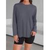 imageTrendy Queen Womens Oversized Long Sleeve T Shirts 2025 Basic Crewneck Tee Fall Tops Casual Workout Y2K ClothesDeepgrey