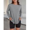 imageTrendy Queen Womens Oversized Long Sleeve T Shirts 2025 Basic Crewneck Tee Fall Tops Casual Workout Y2K ClothesGrey