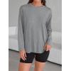 imageTrendy Queen Womens Oversized Long Sleeve T Shirts 2025 Basic Crewneck Tee Fall Tops Casual Workout Y2K ClothesGrey