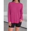 imageTrendy Queen Womens Oversized Long Sleeve T Shirts 2025 Basic Crewneck Tee Fall Tops Casual Workout Y2K ClothesHotpink