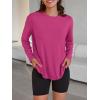 imageTrendy Queen Womens Oversized Long Sleeve T Shirts 2025 Basic Crewneck Tee Fall Tops Casual Workout Y2K ClothesHotpink