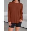 imageTrendy Queen Womens Oversized Long Sleeve T Shirts 2025 Basic Crewneck Tee Fall Tops Casual Workout Y2K ClothesMaple