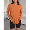 imageTrendy Queen Womens Oversized Long Sleeve T Shirts 2025 Basic Crewneck Tee Fall Tops Casual Workout Y2K ClothesOrange