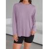 imageTrendy Queen Womens Oversized Long Sleeve T Shirts 2025 Basic Crewneck Tee Fall Tops Casual Workout Y2K ClothesPurple