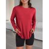 imageTrendy Queen Womens Oversized Long Sleeve T Shirts 2025 Basic Crewneck Tee Fall Tops Casual Workout Y2K ClothesRed