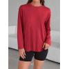 imageTrendy Queen Womens Oversized Long Sleeve T Shirts 2025 Basic Crewneck Tee Fall Tops Casual Workout Y2K ClothesRed