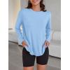 imageTrendy Queen Womens Oversized Long Sleeve T Shirts 2025 Basic Crewneck Tee Fall Tops Casual Workout Y2K ClothesSkyblue