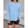 imageTrendy Queen Womens Oversized Long Sleeve T Shirts 2025 Basic Crewneck Tee Fall Tops Casual Workout Y2K ClothesSkyblue