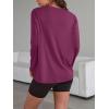 imageTrendy Queen Womens Oversized Long Sleeve T Shirts 2025 Basic Crewneck Tee Fall Tops Casual Workout Y2K ClothesWine