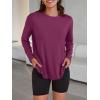 imageTrendy Queen Womens Oversized Long Sleeve T Shirts 2025 Basic Crewneck Tee Fall Tops Casual Workout Y2K ClothesWine