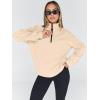 imageTrendy Queen Womens Oversized Sweatshirts Fall Fashion Hoodies Half Zip Pullover Long Sleeve Shirts Clothes OutfitsApricot
