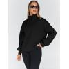 imageTrendy Queen Womens Oversized Sweatshirts Fall Fashion Hoodies Half Zip Pullover Long Sleeve Shirts Clothes OutfitsBlack