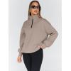 imageTrendy Queen Womens Oversized Sweatshirts Fall Fashion Hoodies Half Zip Pullover Long Sleeve Shirts Clothes OutfitsCoffeegrey