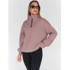 imageTrendy Queen Womens Oversized Sweatshirts Fall Fashion Hoodies Half Zip Pullover Long Sleeve Shirts Clothes OutfitsDarkpink