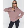 imageTrendy Queen Womens Oversized Sweatshirts Fall Fashion Hoodies Half Zip Pullover Long Sleeve Shirts Clothes OutfitsDarkpink