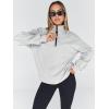 imageTrendy Queen Womens Oversized Sweatshirts Fall Fashion Hoodies Half Zip Pullover Long Sleeve Shirts Clothes OutfitsGrey