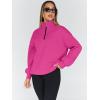 imageTrendy Queen Womens Oversized Sweatshirts Fall Fashion Hoodies Half Zip Pullover Long Sleeve Shirts Clothes OutfitsHotpink