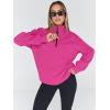 imageTrendy Queen Womens Oversized Sweatshirts Fall Fashion Hoodies Half Zip Pullover Long Sleeve Shirts Clothes OutfitsHotpink