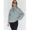 imageTrendy Queen Womens Oversized Sweatshirts Fall Fashion Hoodies Half Zip Pullover Long Sleeve Shirts Clothes OutfitsLightgreen