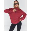 imageTrendy Queen Womens Oversized Sweatshirts Fall Fashion Hoodies Half Zip Pullover Long Sleeve Shirts Clothes OutfitsRed